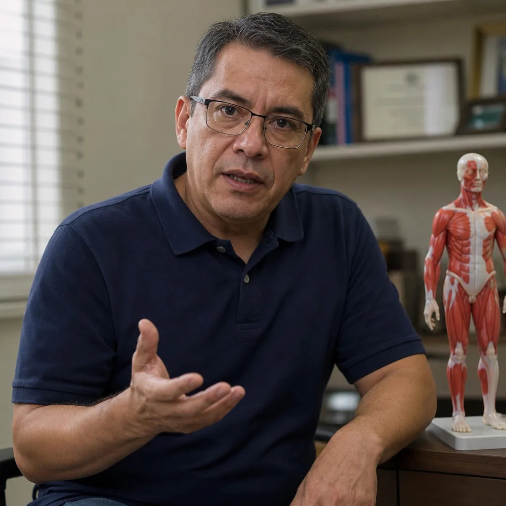 Lic. Mauricio Elizondo, especialista en biomecánica del pie, en su consultorio