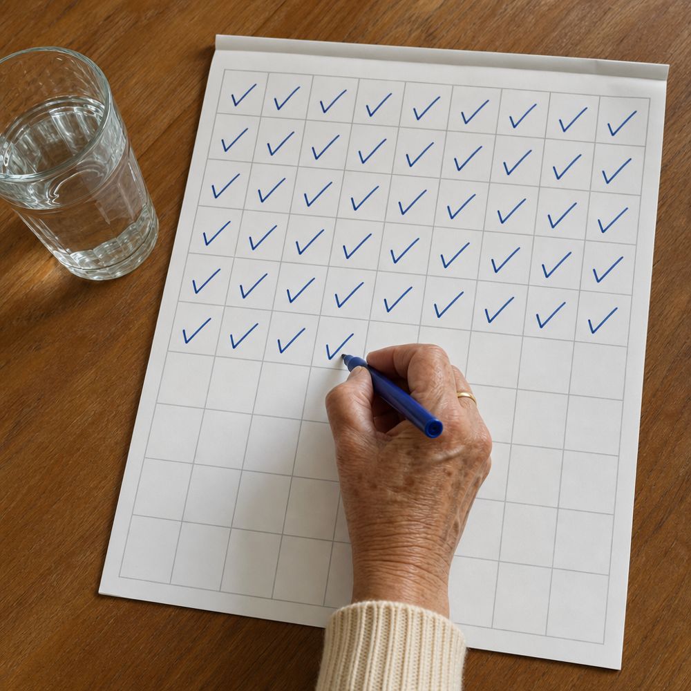 Calendario con los días de tratamiento marcados